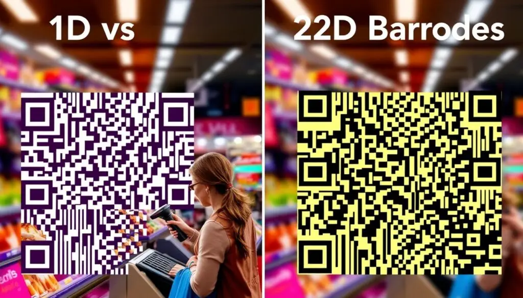 diferenças entre códigos 1D e 2D